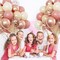 Retro Blush Pink Balloons Set, 60PCS Dusty Pink Birthday Balloons, 12Inch Chrome Rose Gold Balloons Beige Nude Latex Balloon for Girls Birthday Bridal Baby Shower Wedding Boho Party Decoration
